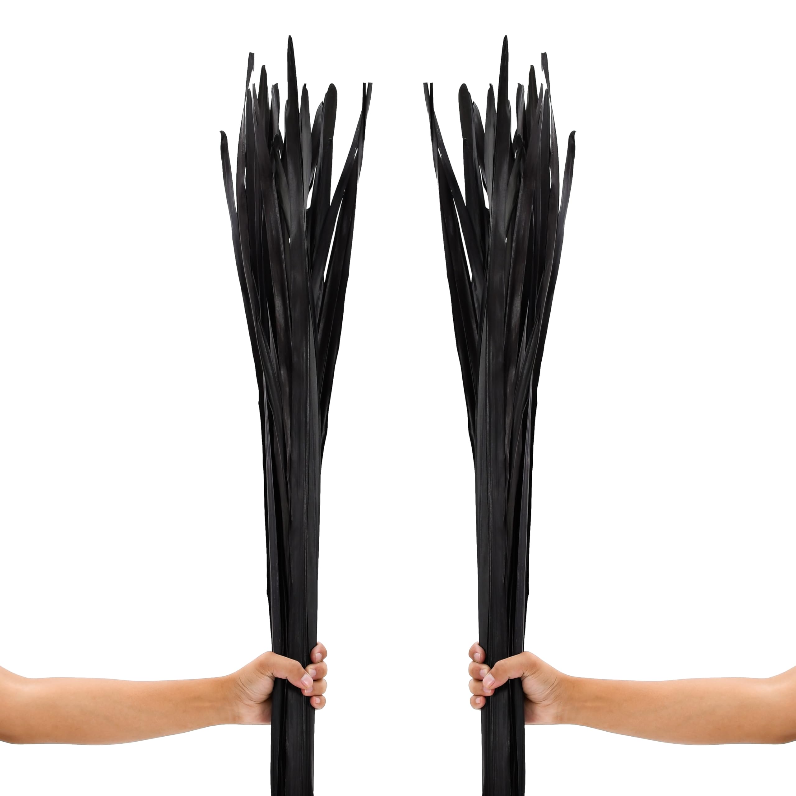 Leewadee Tall Vase Filler, Dried Palm Leaves – 2 Bunches Of Colored Decor for Floor Vases, Naturally Dried Arrangements For Vintage Or Modern House Decor, 115 cm, Black Brown