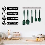HOTEC 600℉ Heat Resistant Silicone Spatula Set Dark Green 5 Pcs BPA-Free view 4