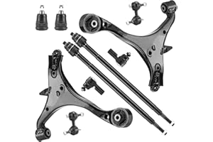 ILONPA Front Lower Control Arms Ball Joints Sway Bar Links Tie Rods Suspension Kit for 2001-2005 Honda Civic, Acura EL (10pc)