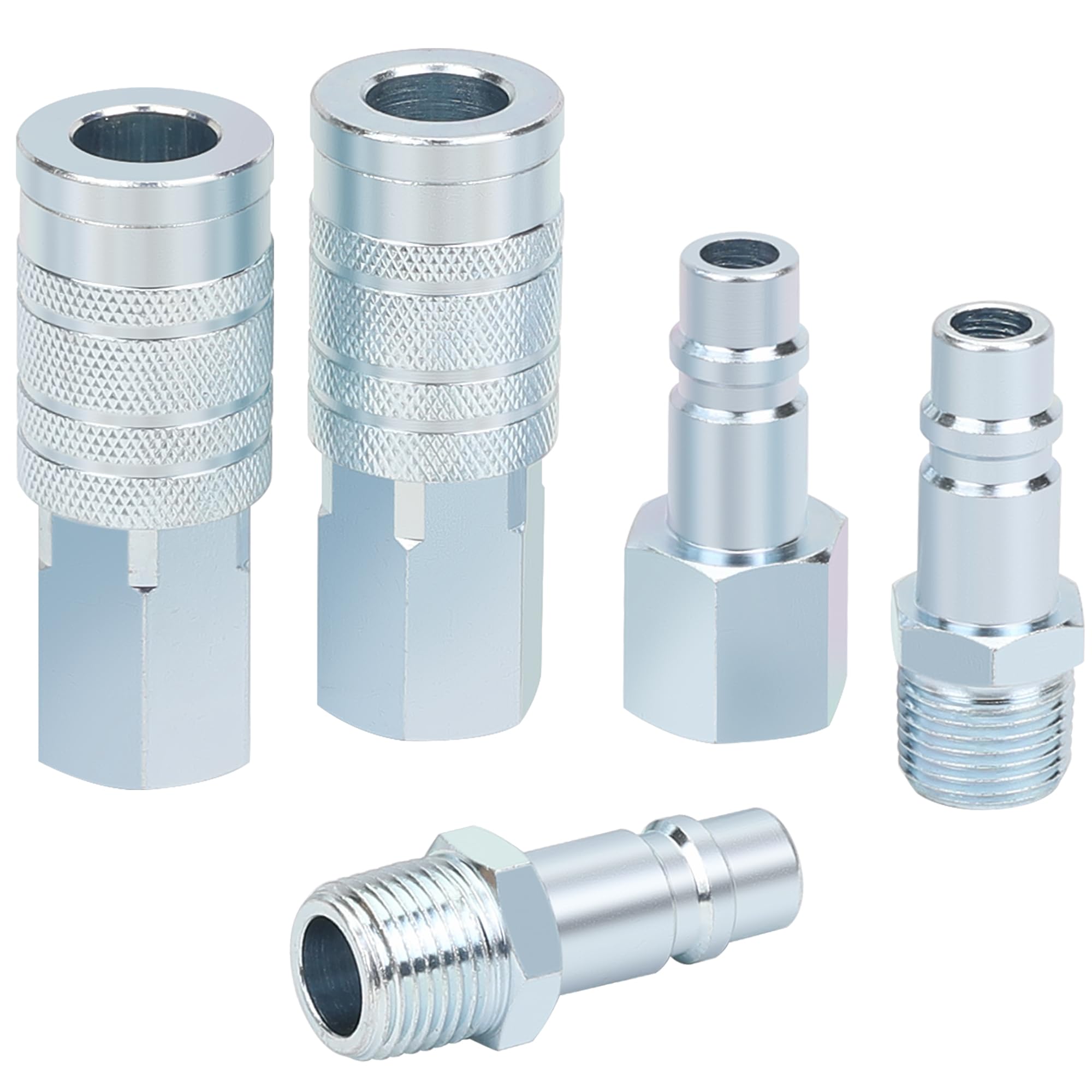Photo 1 of HOOTSUM 1/2” Air Hose Fittings Set, High Flow 2PCS I/M Industrial Type Coupler with 1/2” FNPT, 3PCS Plugs with 1/2” NPT, 5PCS Steel Air Compressor Accessories Quick Connect Fittings 300PSI