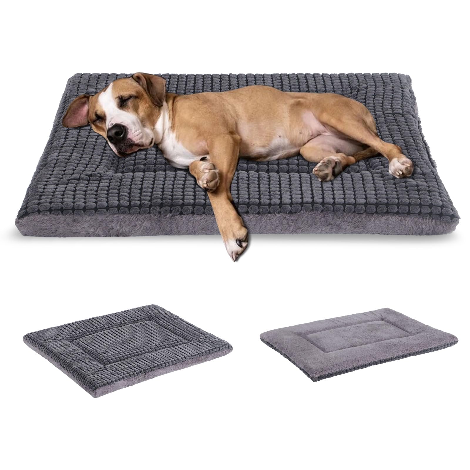 BVAGSS Dog Bed Mat, Reversible Crate Pad, Memory Foam Pet Cushion for Small Medium Dogs, Washable Kennel Bed Pad XH079 (106x71x4 cm, Light Grey) — image 1
