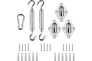 KANAGAWA Sun Shade Sail Hardware Kit 8 inches for Triangle 316 Anti-Rust Stainless Steel Patio Hook Sun Sail Installation Kit Accessory for Outdoor Lights Patio Backyard