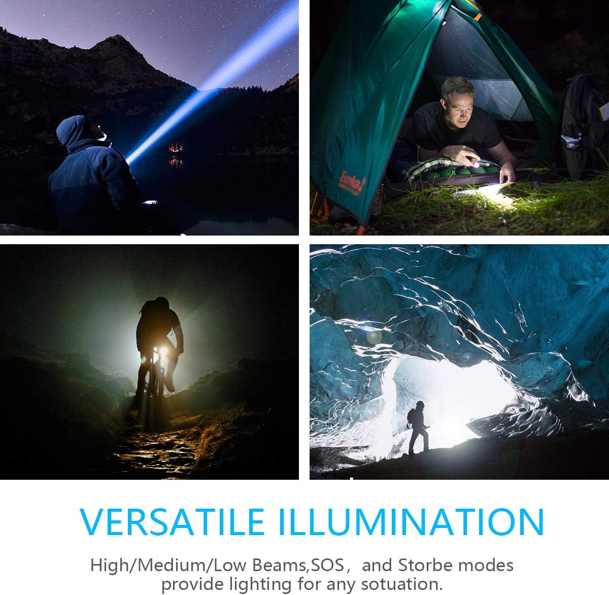 Tactical Flashlight,Genwiss USB Rechargeable Flash Light-Flashights 2000 High Lumens,Super Bright Camping Flashlight,5 Modes Cree L2 Lights,3 Power Indicators Flashlight can Charge Smartphones,Tablet: Sports & Outdoors