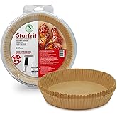 Starfrit Air Fryer Liners - 100Pcs Disposable Parchment Paper Liners - Non-Stick - Oil Proof - Waterproof - 8” Round for 5-8 