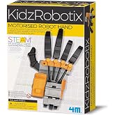 4M KidzRobotix Motorized Robot Hand DIY Science Kit &amp; Mechanical STEM Toy | Build a programmable drum for custom tapping rhythms and learn lever-based mechanics with this modular precision gear system