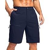 Pudolla Men's Hiking Cargo Shorts 9" Lightweight Stretch Travel Work Shorts for Men Outdoor Casual with 5 Pockets