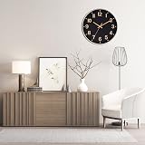 SIN&MI 12 Inch Wall Clock Silent Large Easy to Read Gold view 6