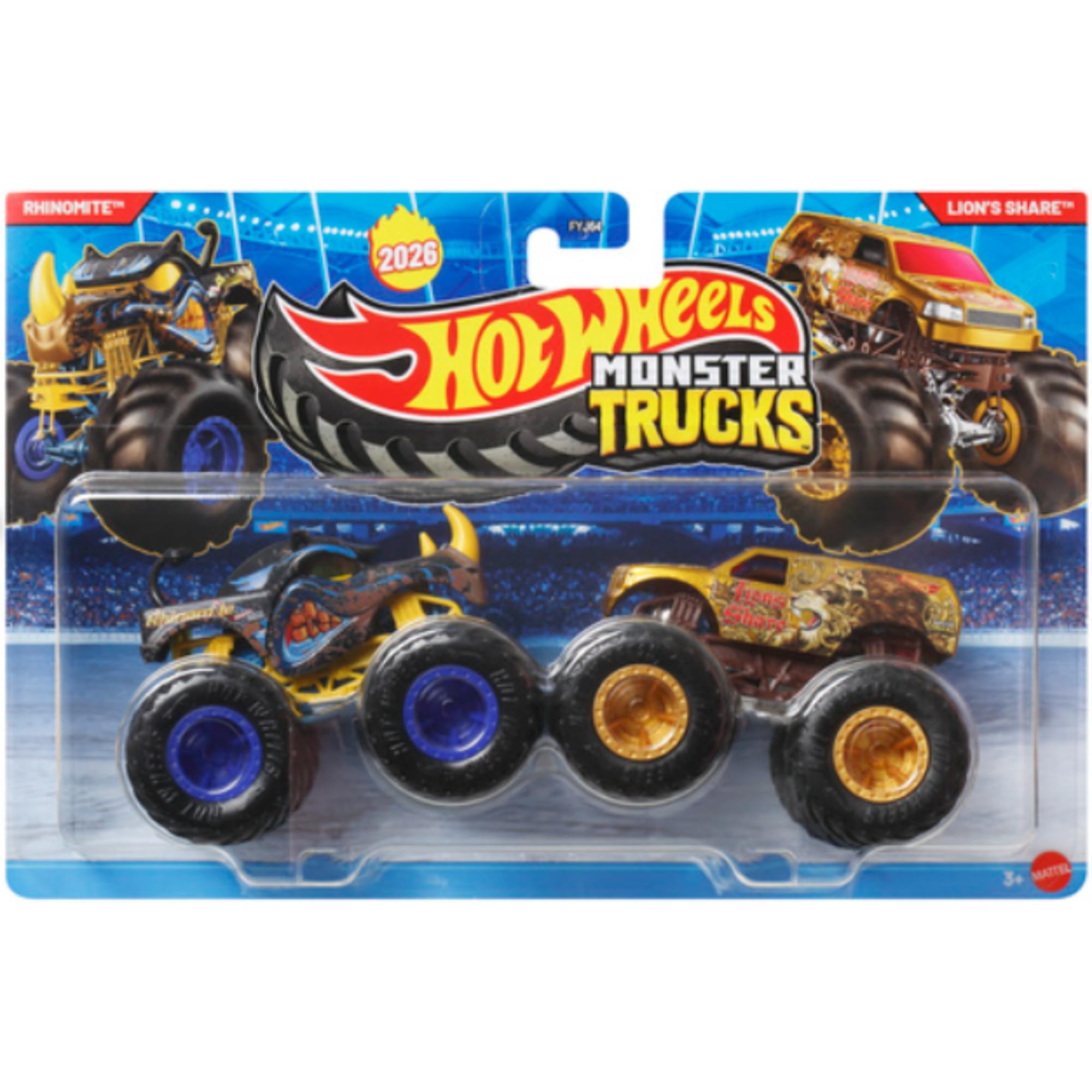 Hot Wheels Monster Trucks Demolition Doubles (Rhinomite & Lions Share JHY82)