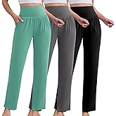 NoirEle 3 Pack Women's Petite Sweatpants, Casual Wide Leg Pants Loose Fit Lounge Pants with Pocket, S-2XL,S-2XL