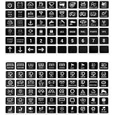 120PCS Car Stickers and Decals,Self-Adhesive Car Button Stickers with Graphic &amp; Text for Quick Location of Buttons,Universal Cars Accessories Switch Sticker for Most Boats Cars