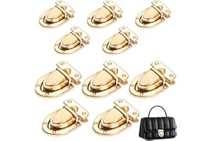 GeoGeoDIY 10 Pcs Turn Lock Clasp Purse Closure Twist Locks Fasteners Metal Hardware Clip Clasp Buckles with Washers, for DIY Handbag Shoulder Handle Bags Craft Briefcase Handbag Making (2 Dimensions)