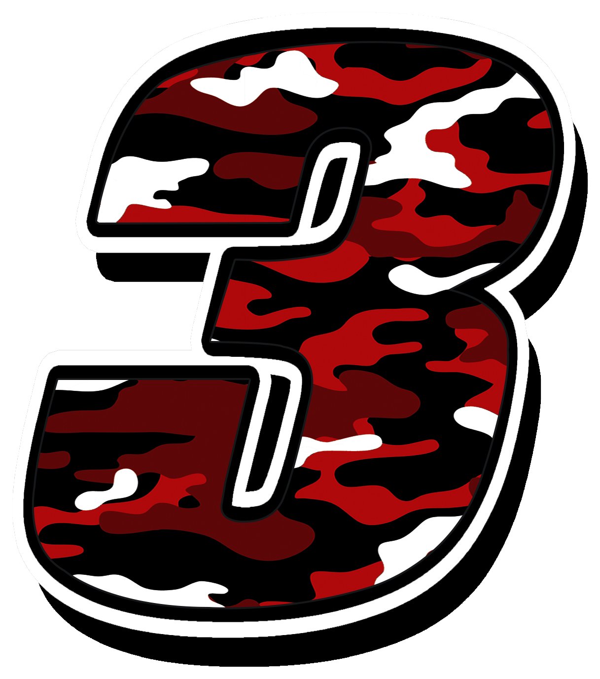 Biomar Labs® Adesivo Sticker Numero Racing 2 Gara Camouflage Mimetico Militare Rosso Auto Moto Cross Rally Sport Tuning N 222