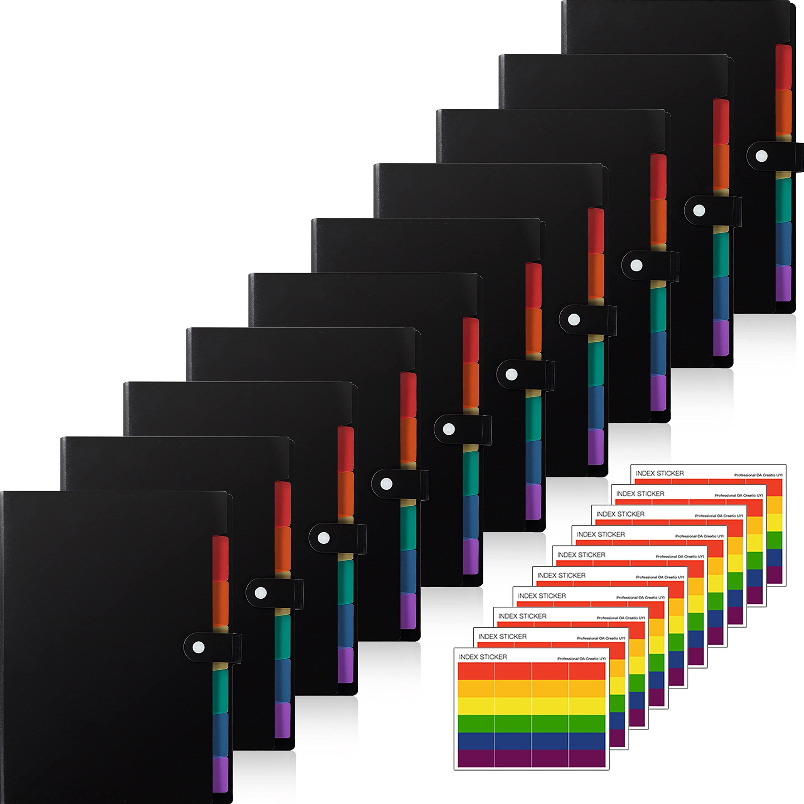 Photo 1 of OSIMIG 10 Pack Expanding File Folders, 7 Pocket Folder Organizer, A4 Letter Size, Multicolor
