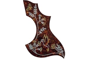 LONG BEACH MUSIC Hummingbird Pickguard Compatible w/Gibson Acoustic Guitar, Adhesive back, Tortoise