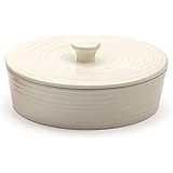 RSVP International White Stoneware Tortilla Warmer & Server, 8.5" x 3" | Lead Free | Warm Tortillas, Pancakes & More | Holds