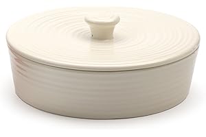 RSVP International Stoneware Tortilla Warmer & Server with Lid, Dishwasher, Microwave and Oven Safe, 8.5" Dia x 3.5", White