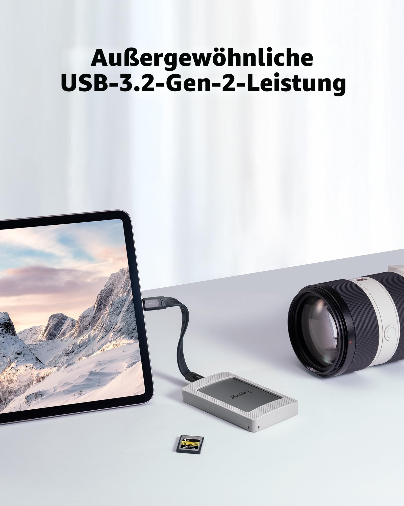Lexar Portable SSD mit Magnetsatz 2TB, Externe SSD USB 3.2 Gen 2 bis zu 1050 MB/s Lesen und 1000 MB/s Schreiben, kompatibel mit iPhone 15/16, PC & Mac, Type-C-Laptops, Tablets, PS5, PS4 5