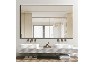 DESBING Black Bathroom Mirror for Wall, 30x40 Inch Rectangle Mirrors with Metal Frame, Modern Vanity Wall Mirror Decor for Entryway Hangs, Bathroom, Living Room Horizontal or Vertical