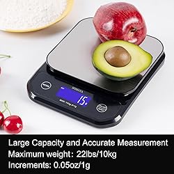 BOMATA IPX7 Waterproof Food Scale, 22lb/10kg, USB