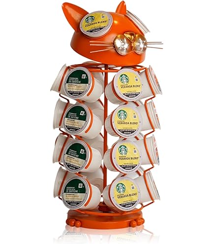 Organizador Cápsulas Café ZECENN - Carrusel Giratorio 27 K-Cups | Metal Resistente