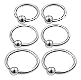 6Pcs Surgical Steel 18g 6mm 8mm 10mm Captive Bead