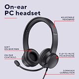 Trust Roha II Lightweight On-Ear Headset with Mic, 3.5mm, 1.8m Cable view 2