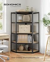SONGMICS Corner Shelf 5-Tier Heavy Duty Shelving 875 kg Ink Black Beige view 4