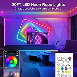 AILBTON 20Ft Neon Rope Lights,Flexible Led Rope