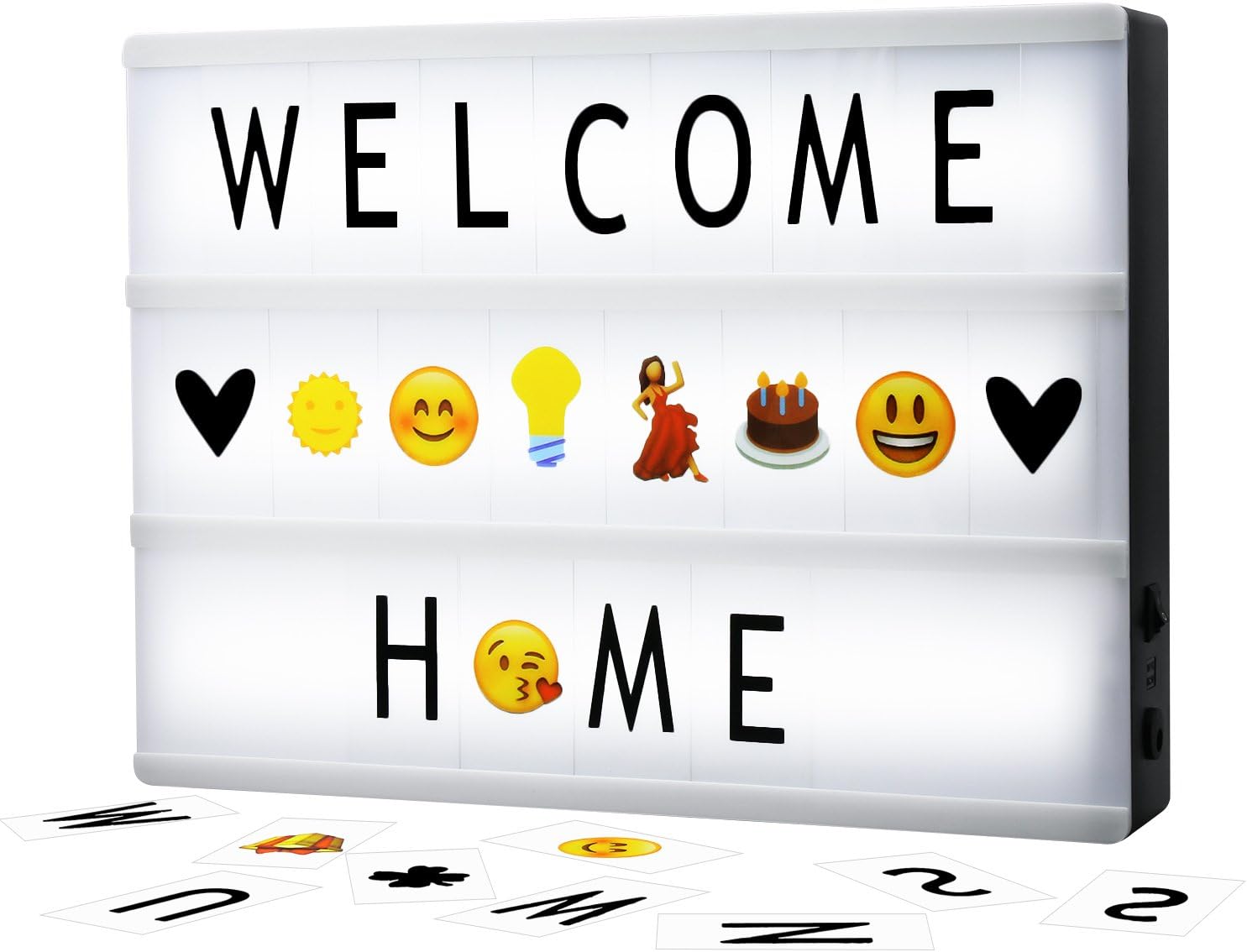 Cinema Light Box Solotree Light up Your Life Box with160 Letters and Emojis for Valentine's Day, Wedding, Birthday, Guide, Anniversary, Special Event