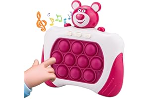 BESOSAY Fast Push Bubbles Pop Fidget Toy It Game, Quick Push Light Up Pop Interactive Sensory Toy, Fast Push Button Game for Kids Adult, Stress Relief Handheld Game Gifts Toy for 3 4 5 6 7 Years Old Boy Girl