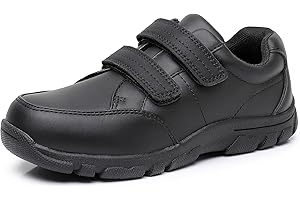 BLIKCON Blikcom Boys Kids School Uniform Shoes Adjustable Laces Formal Oxford Dress Shoes Loafers