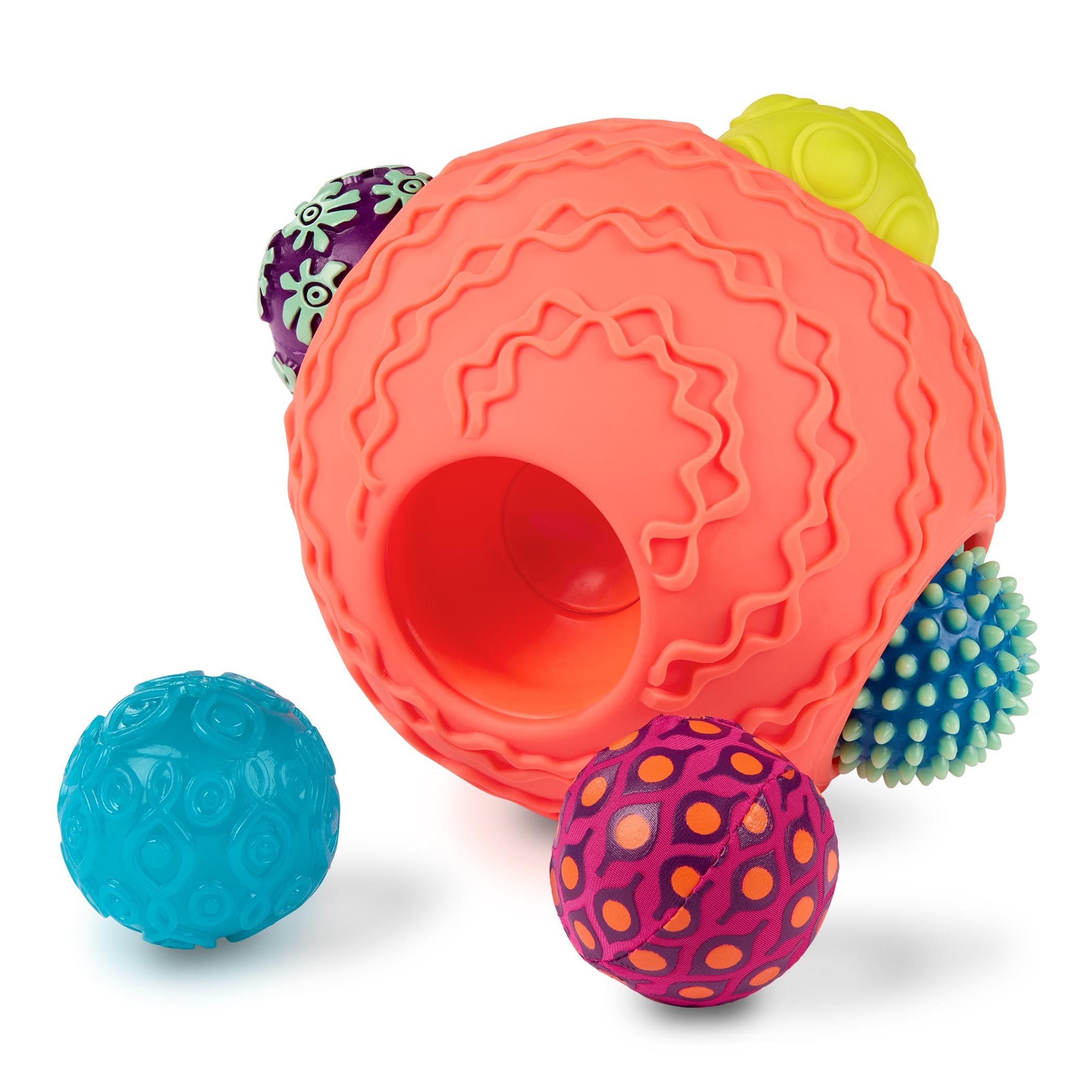B. toys – Sensory Baby Toys Set with Textured Balls – 6 Pieces Development Set with Large Ball & 5 Small Balls with Different Textures for Tactile Stimulation & Motor Skills Development, 6+ months