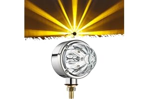 Partsam Glass Watermelon Light Single-Face Amber LED Turn Signal Marker Light, Zinc Alloy Housing Clear Lens Post Mount for P