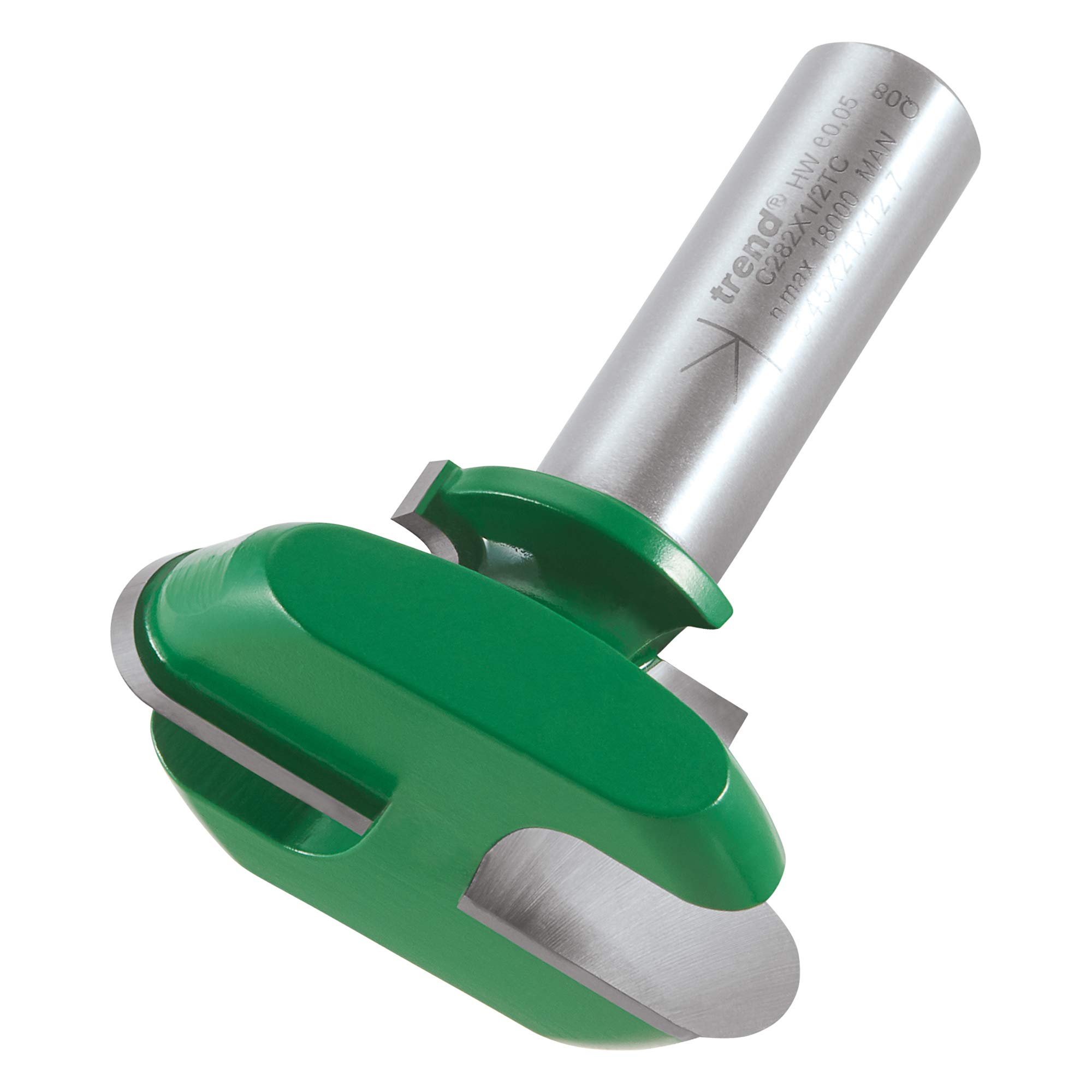 Trend CraftPro Drawer Pull Router Cutter, 1/2 Inch Shank, 45mm Cut Diameter & 5mm Cut Radius, Tungsten Carbide Tipped, C282X1/2TC