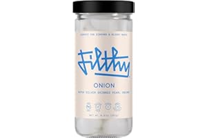 FILTHY FOOD Filthy Pearl Onions, Premium Dutch Silver-Skinned Cocktail Garnish for Gibson Martinis, Bloody Marys, & Classic Cocktails, 8.5 Oz Jar, 20 Onions