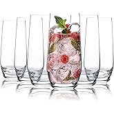 D.M DESIGN·MASTER [6 Pack,18.6 OZ] - Large Tall Glass Cups, Lead-Free Highball Drinking Glasses, Clear Mixed Drinking Glasses