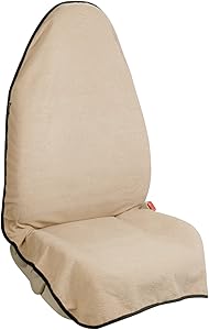 Leader Accessories Beige Waterproof Sweat Towel One Front Bucket Seat Cover for Car Trucks SUV Machine Washable Fitness Athletes Pets Gym