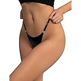 ohyeahlady G String Thongs for Women Ice Silk Sexy Leopard Micro Thong Underwear Womens T Back Cheeky Panties Adjustable