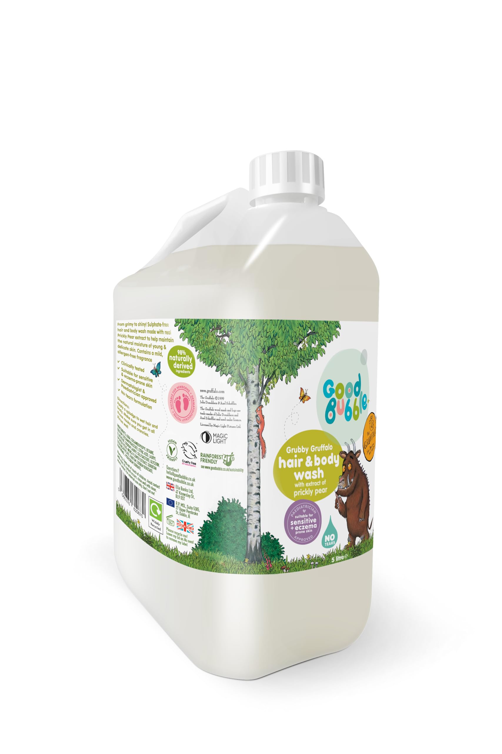 Good Bubble The Gruffalo Hair & Body Wash 2-in-1 - Sulphate-Free Baby & Toddler Wash for Sensitive & Eczema-Prone Skin - 5 Litre Eco Refill