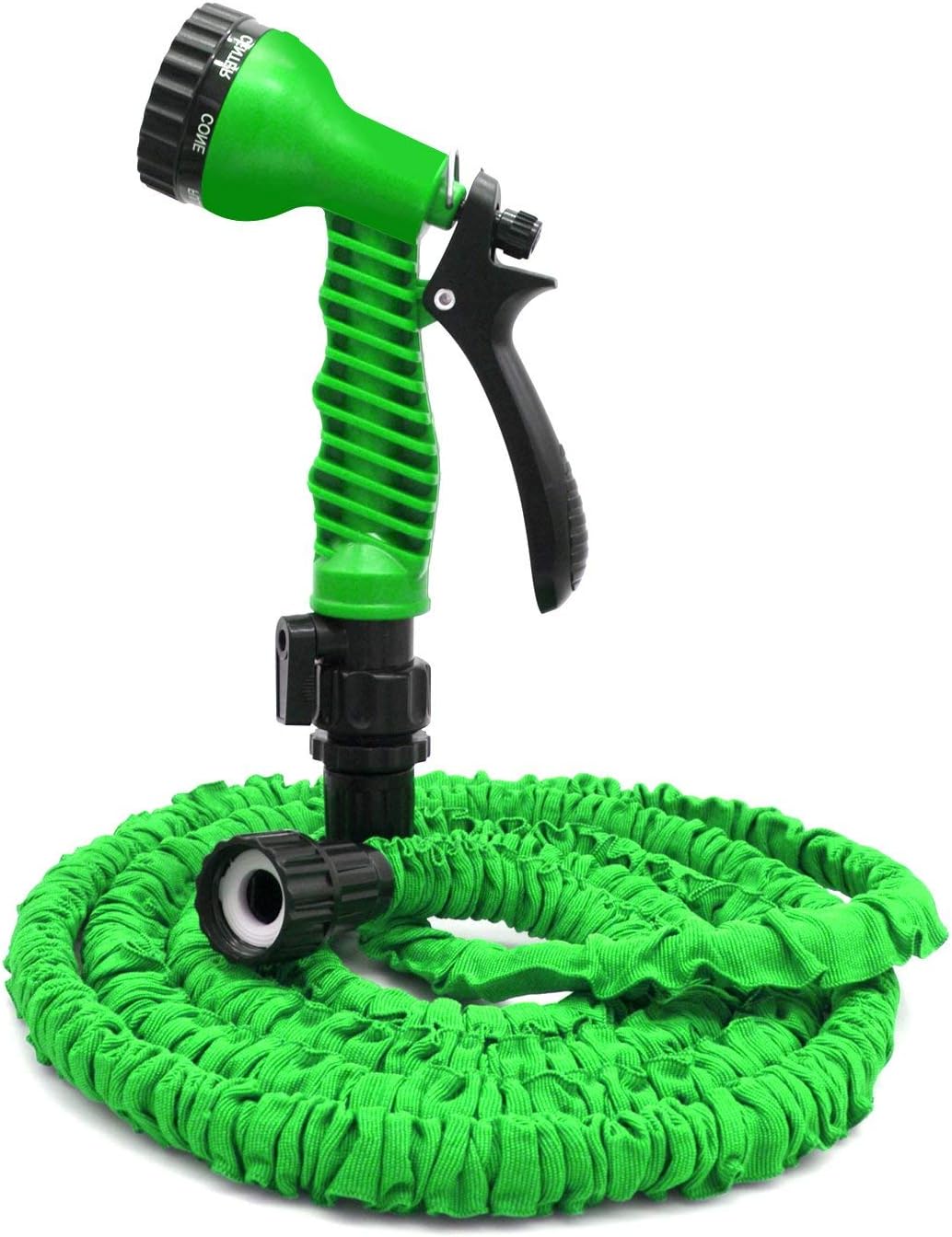 Flantor Garden Hose - 25 Feet Water Hose, Expandable Garden Hose, with 7-Pattern Free Spray Nozzle,Collapsible Hose for Easy Home Storage (25 Feet, Green)