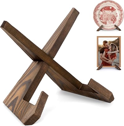 ANBOXIT Plate Stand 6.5 Inch Display Wooden Photo Frame Holder