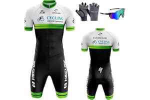 HECLOK Mens Cycling Skinsuit Padded One Piece Trisuit Bike Top Short, Mens Pro Trisuit Triathlon Suit,Running Swimming