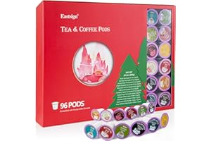 Eastsign Tea K Cups for Keurig, 96-Count Tea Variety Pack with 12 Flavors, Keurig Tea & Coffee Pods Include Various Herbal Tea, Coffee, English Breakfast Tea, Green Tea