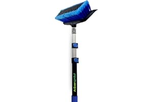 EVERSPROUT 5-to-12 Ft Car Brush with Rubber Bumper, Lightweight Extension Pole Handle, Soft Bristles Car Wash Brush, RV Wash Brush, Truck Wash Brush, Boat Brush, Solar Panel Cleaning Brush and Pole