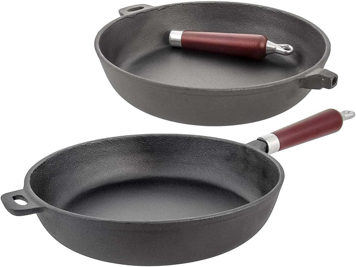 Top Quality Premium Cast Iron Frying Pan Master Class Non Stick with Detachable Handle. Very Solid Sturdy Iron Cast (Ø 30 cm (1009))