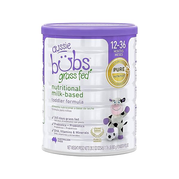 AUSSIE BUBS GRASS FED NUTRITIONAL MILK-BASED TODDLER FORMULA, FOR KIDS 12-36 MONTHS, MADE WITH NON-GMO ORGANIC MILK, 28.2 OZ
