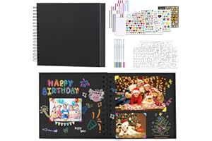 Album photo de scrapbooking - 20,3 x 20,3 cm - Couverture rigide en papier kraft vierge - Fournitures de scrapbooking - 40 pa