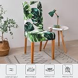 HZDHCLH Chair Covers Slipcovers 4/6 PCS Green Leaf Stretch Removable Washable view 3