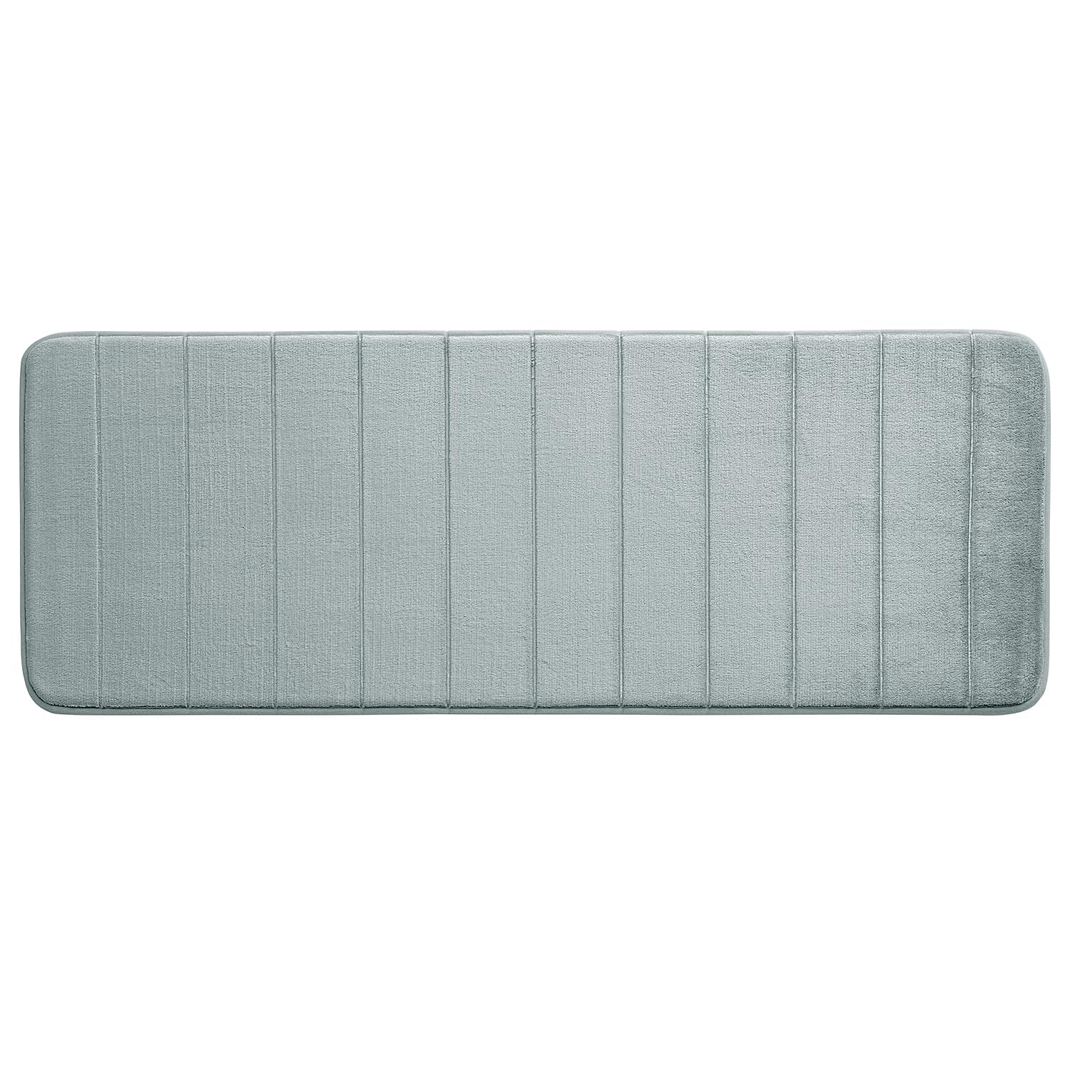 MIULEE Memory Foam Bath Mats Non Slip Bathroom Mat Bath Rug Shower Mat Coral Fleece Softness Highly Absorbent Washable Rug Bath Mats for Bathroom Kitchen Entrance 45x120 cm Light Gray