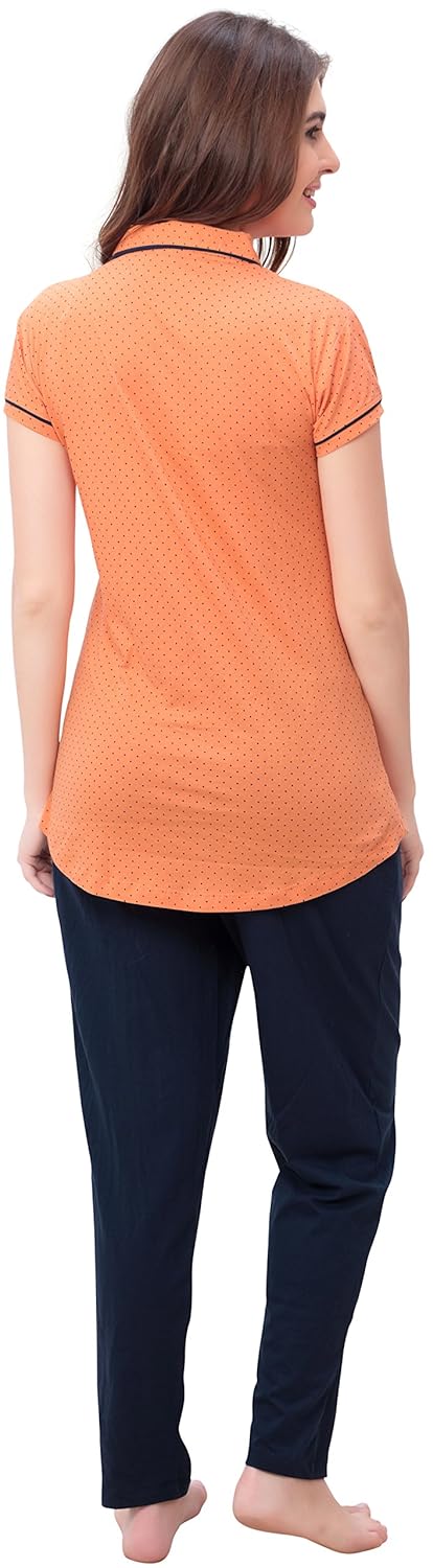 sweetnight women's cotton printed half sleeve nightwear